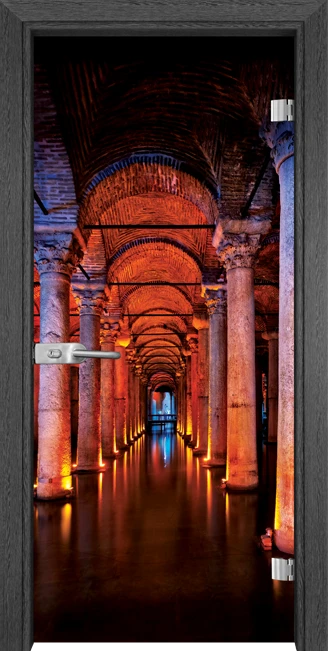 Стъклена врата Gama Print G 13-13, Сив кестен